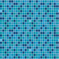 Papel de Parede Autocolante Pastilhas Quadriculadas Vários Tons De Azul Linhas Brancas Vinil