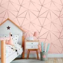Papel De Parede Autocolante Zara Rosa Com Rosê Gold Papel De Parede Autocolante Zara Rosa Com Rosê Gold