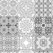 Papel de parede azulejo autocolante cinza retrô ref: dpaz41