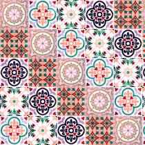 Papel de parede azulejo autocolante português ladrilho colorido ref: dpaz46