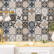 Papel De Parede Azulejo Bege e Cinza - Lisboa Papel De Parede Azulejo Bege e Cinza - Lisboa