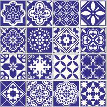 Papel De Parede Azulejo Clássico Azul - 1,50x0,50m