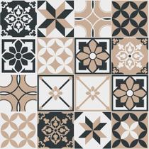 Papel De Parede Azulejo Clássico Cinza E Bege 2,50m