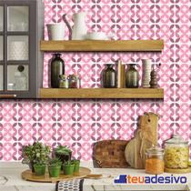 Papel De Parede Azulejo Cozinha Português Lávavel Rosado 3M