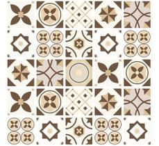 Papel De Parede Azulejo Em Tons Marrons - 1,50x0,50m Papel De Parede Azulejo Em Tons Marrons - 1,50x0,50m