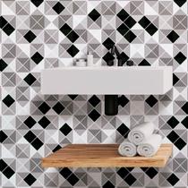 Papel de Parede Azulejo Ladrilho Triângulos em Tons de Cinza Adesivo Lavável Papel de Parede Azulejo Ladrilho Triângulos em Tons de Cinza Adesivo Lavável