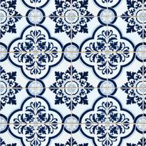 Papel de parede azulejo português autocolante degrade azul ref: dpaz40