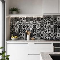 Papel De Parede Azulejos Preto Cozinha Adesivo 3M Lavável Papel De Parede Azulejos Preto Cozinha Adesivo 3M Lavável