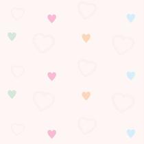 Papel De Parede Baby Corações Coloridos E Rosa - 3,00x0,50m