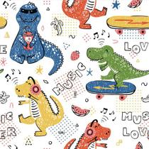 Papel De Parede Baby Dinossauros Modernos Cute - 1,5x0,5m