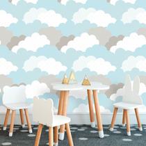 Papel de Parede Baby Nuvens de Algodão Azul Claro 250