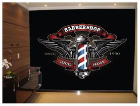 Papel De Parede Barbearia Retrô Barber Pole 3D Brb10