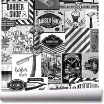 Papel De Parede Barbeiro Salão Vintage Kit 02 Rolos A251
