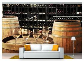 Papel De Parede Barril Vinho Adega Bebidas 3D Al74 Papel De Parede Barril Vinho Adega Bebidas 3D Al74