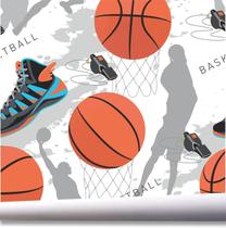 Papel De Parede Basketball Esporte Basquete Kit 2 Rolos A606