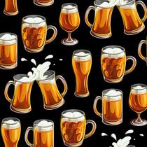 Papel de Parede Beer Copos de Cerveja Fundo Branco - GH Papel de Parede
