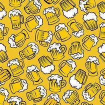 Papel de Parede Beer Decoração Cerveja Fundo Amarelo