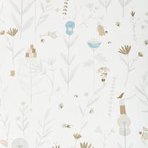 Papel de Parede Bege Flora/Violão - Rolo com 9,50 Metros Decoração de Luxo Infantil