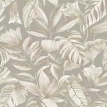 Papel de Parede Belize Folhagem Cinza BZ3103