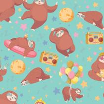 Papel de Parede Bicho Preguiça para Quarto Infantil 57x270c Papel de Parede Bicho Preguiça para Quarto Infantil 57x270c
