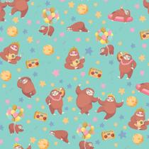 Papel de Parede Bicho Preguiça para Quarto Infantil 57x270c Papel de Parede Bicho Preguiça para Quarto Infantil 57x270c