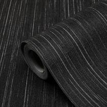 Papel de parede Biyoee Black Grasscloth Linen 1,31 pés x 25 pés