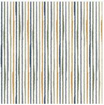 Papel De Parede Bobinex Revoada - Listra Aquarela Azul, Militar E Mostarda 4423