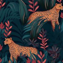 Papel de parede BOKEBEVE Peel and Stick Jungle Animal 44,45x300cm