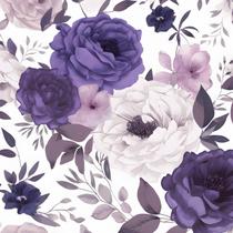 Papel de parede BOKEBEVE Rosa Roxo Floral 44x300cm PVC Impermeável
