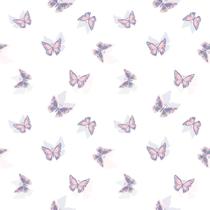 Papel de Parede Borboletas Rosa Lilás Adesivo 2,70x0,57m