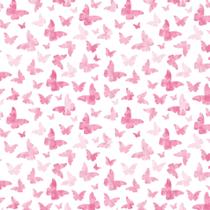 Papel de Parede Borboletas Rosa para Quarto Infantil 2,70x0,57m