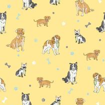 Papel de Parede Bosque da Imaginação Infantil Amarelo 80942