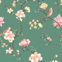 Papel de Parede Botânica HF Floral Verde 81246
