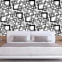Papel De Parede Branco E Quadrados Preto Geométrico Adesivo Papel De Parede Branco E Quadrados Preto Geométrico Adesivo