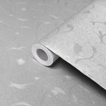 Papel de Parede Branco Folha e Ramos Textura Lavavel 5 Metros Autocolante para Casa Revestimento