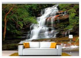 Papel De Parede Cachoeira Natureza Mata 3D 6M² Nch112