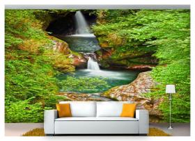 Papel De Parede Cachoeira Natureza Mata 3D 6M² Nch116