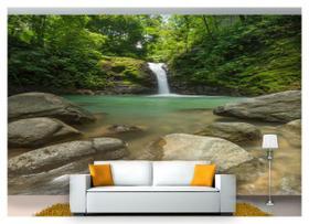 Papel De Parede Cachoeira Natureza Mata 3D 6M² Nch128 - Você Decora