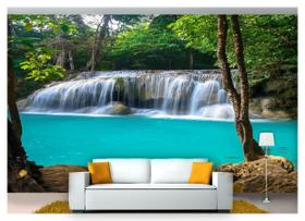 Papel De Parede Cachoeira Natureza Mata 3D 6M² Nch130