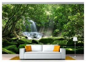 Papel De Parede Cachoeira Natureza Mata 3D 6M² Nch141