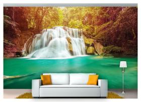 Papel De Parede Cachoeira Natureza Mata 3D 6M² Nch151