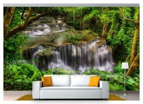 Papel De Parede Cachoeira Natureza Mata 3D 6M² Nch171