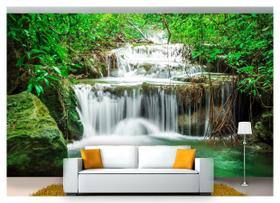 Papel De Parede Cachoeira Natureza Mata 3D 6M² Nch176