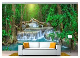 Papel De Parede Cachoeira Natureza Mata 3D 6M² Nch193