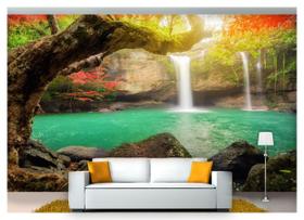 Papel De Parede Cachoeira Natureza Mata 3D 6M² Nch208