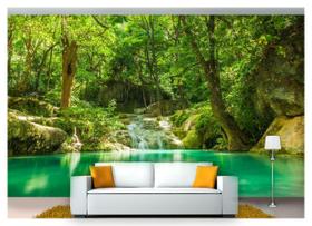 Papel De Parede Cachoeira Natureza Mata 3D 6M² Nch210