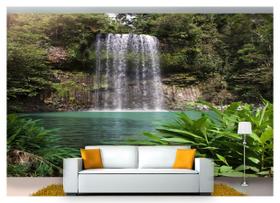 Papel De Parede Cachoeira Natureza Mata 3D Nch125