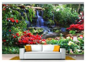 Papel De Parede Cachoeira Natureza Mata 3D Nch139