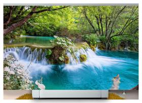 Papel De Parede Cachoeira Natureza Mata 3D Nch147