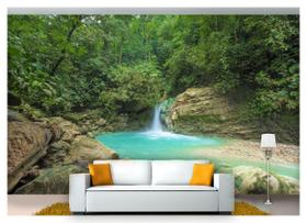 Papel De Parede Cachoeira Natureza Mata 3D Nch196